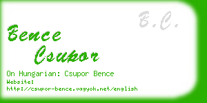 bence csupor business card